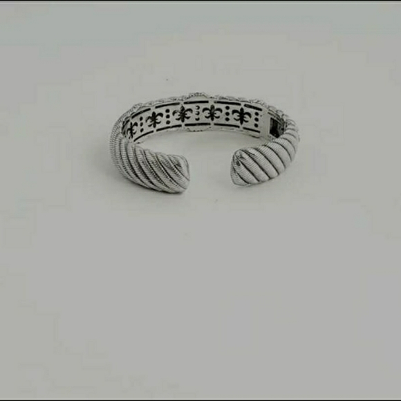 Judith Ripka Sterling Silver Diamonique Hinged Cuf - Picture 3 of 6